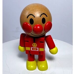 Vintage 2008 Bandai Wooden Anpanman Figure Wooden Candy Toy Japan Import